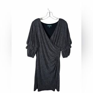 Lauren by Ralph Lauren Black and White Polka Dot Dress Size 12